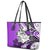 Polynesian Valentine Leather Tote Bag Couple Floral Unique Purple Version LT01 - Polynesian Pride