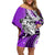 Polynesian Valentine Off Shoulder Short Dress Couple Floral Unique Purple Version LT01 Women Purple - Polynesian Pride