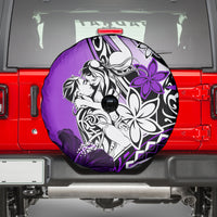 Polynesian Valentine Spare Tire Cover Couple Floral Unique Purple Version LT01 - Polynesian Pride