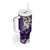 Polynesian Valentine Tumbler With Handle Couple Floral Unique Purple Version