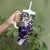 Polynesian Valentine Tumbler With Handle Couple Floral Unique Purple Version