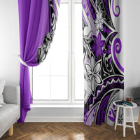 Polynesian Valentine Window Curtain Couple Floral Unique Purple Version LT01 - Polynesian Pride