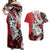 Polynesian Valentine Couples Matching Off Shoulder Maxi Dress and Hawaiian Shirt Couple Floral Unique Red Version LT01 Red - Polynesian Pride