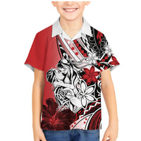 Polynesian Valentine Family Matching Mermaid Dress and Hawaiian Shirt Couple Floral Unique Red Version LT01 Son's Shirt Red - Polynesian Pride