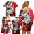 Polynesian Valentine Family Matching Off Shoulder Short Dress and Hawaiian Shirt Couple Floral Unique Red Version LT01 - Polynesian Pride
