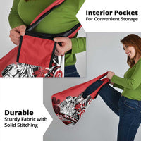 Polynesian Valentine Grocery Bag Couple Floral Unique Red Version