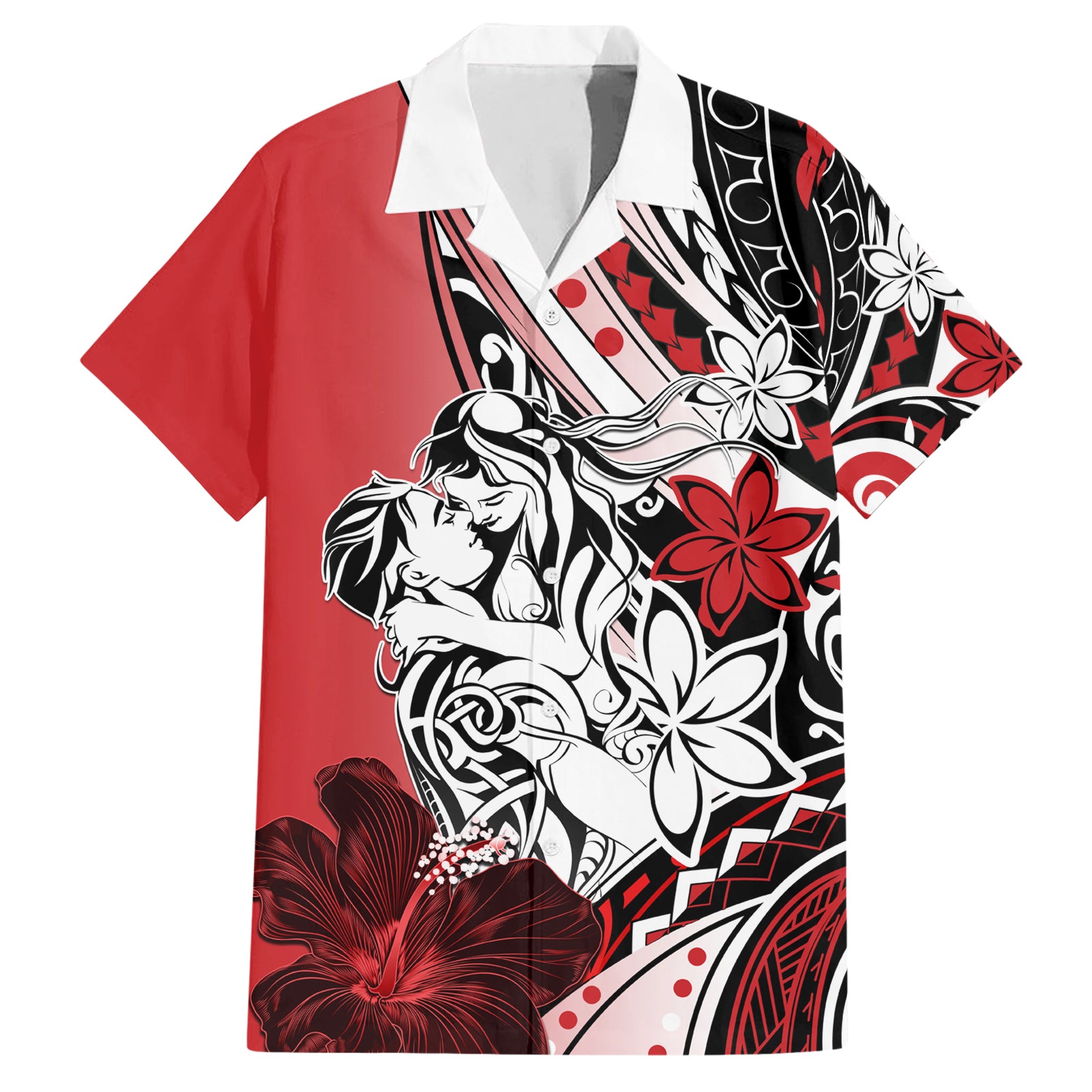 Polynesian Valentine Hawaiian Shirt Couple Floral Unique Red Version LT01 Red - Polynesian Pride