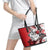 Polynesian Valentine Leather Tote Bag Couple Floral Unique Red Version LT01 - Polynesian Pride