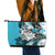 Polynesian Valentine Leather Tote Bag Couple Floral Unique Sky Blue Version LT01 - Polynesian Pride