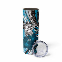 Polynesian Valentine Skinny Tumbler Couple Floral Unique Sky Blue Version