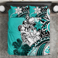 Polynesian Valentine Bedding Set Couple Floral Unique Turquoise Version LT01 Turquoise - Polynesian Pride