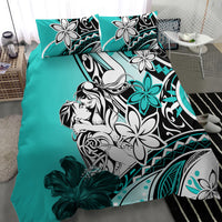Polynesian Valentine Bedding Set Couple Floral Unique Turquoise Version LT01 - Polynesian Pride