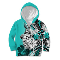 Polynesian Valentine Kid Hoodie Couple Floral Unique Turquoise Version LT01 Zip Hoodie Turquoise - Polynesian Pride