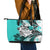 Polynesian Valentine Leather Tote Bag Couple Floral Unique Turquoise Version LT01 - Polynesian Pride