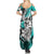 Polynesian Valentine Summer Maxi Dress Couple Floral Unique Turquoise Version LT01 - Polynesian Pride