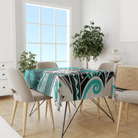 Polynesian Valentine Tablecloth Couple Floral Unique Turquoise Version LT01 - Polynesian Pride