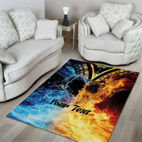 Personalised Polynesian Heart In Fire And Water Area Rug Romantic Elements