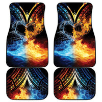 Personalised Polynesian Heart In Fire And Water Car Mats Romantic Elements