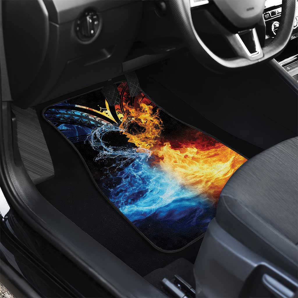 Personalised Polynesian Heart In Fire And Water Car Mats Romantic Elements