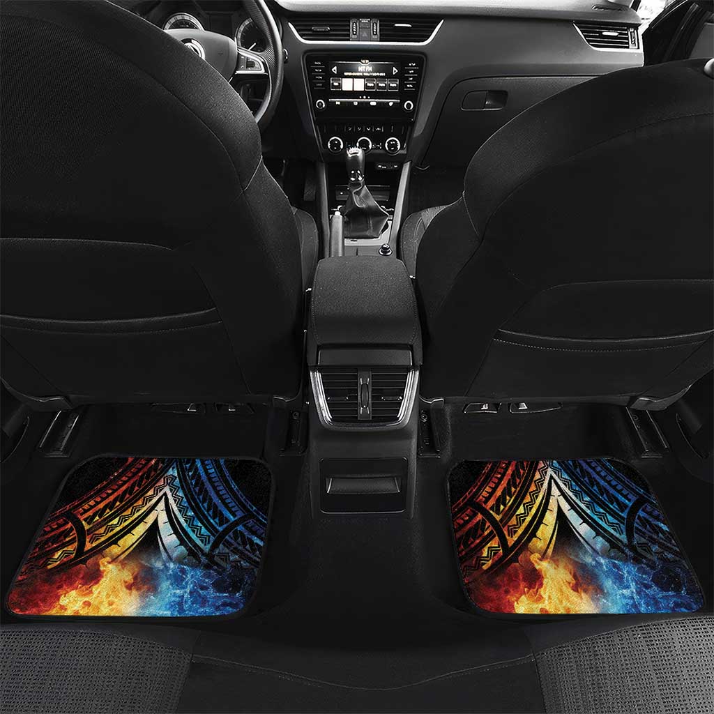 Personalised Polynesian Heart In Fire And Water Car Mats Romantic Elements