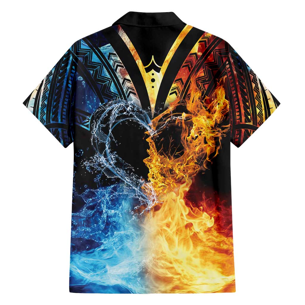 Personalised Polynesian Heart In Fire And Water Family Matching Puletasi and Hawaiian Shirt Romantic Elements
