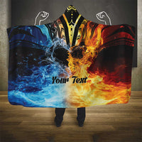 Personalised Polynesian Heart In Fire And Water Hooded Blanket Romantic Elements