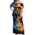 Personalised Polynesian Heart In Fire And Water Off Shoulder Maxi Dress Romantic Elements