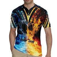 Personalised Polynesian Heart In Fire And Water Rugby Jersey Romantic Elements