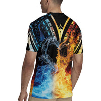 Personalised Polynesian Heart In Fire And Water Rugby Jersey Romantic Elements