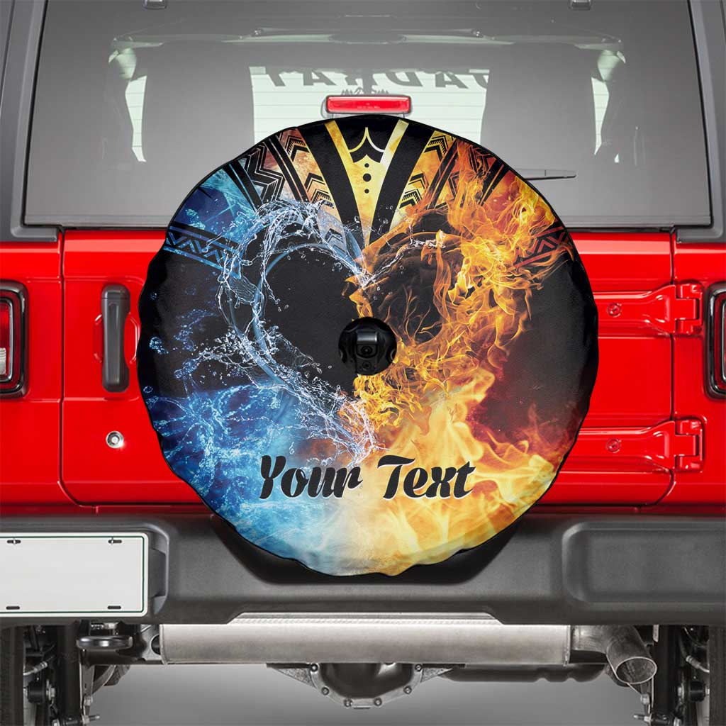 Personalised Polynesian Heart In Fire And Water Spare Tire Cover Romantic Elements