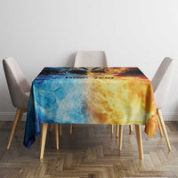 Personalised Polynesian Heart In Fire And Water Tablecloth Romantic Elements