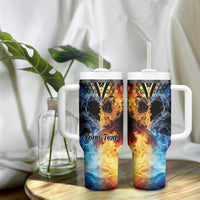 Personalised Polynesian Heart In Fire And Water Tumbler With Handle Romantic Elements