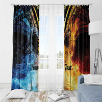 Personalised Polynesian Heart In Fire And Water Window Curtain Romantic Elements