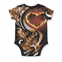 Personalised Polynesian Fiery Heart Baby Onesie Passionate Love LT01 - Polynesian Pride