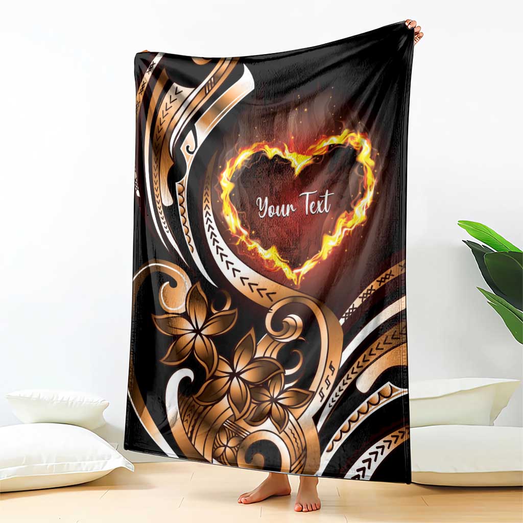 Personalised Polynesian Fiery Heart Blanket Passionate Love