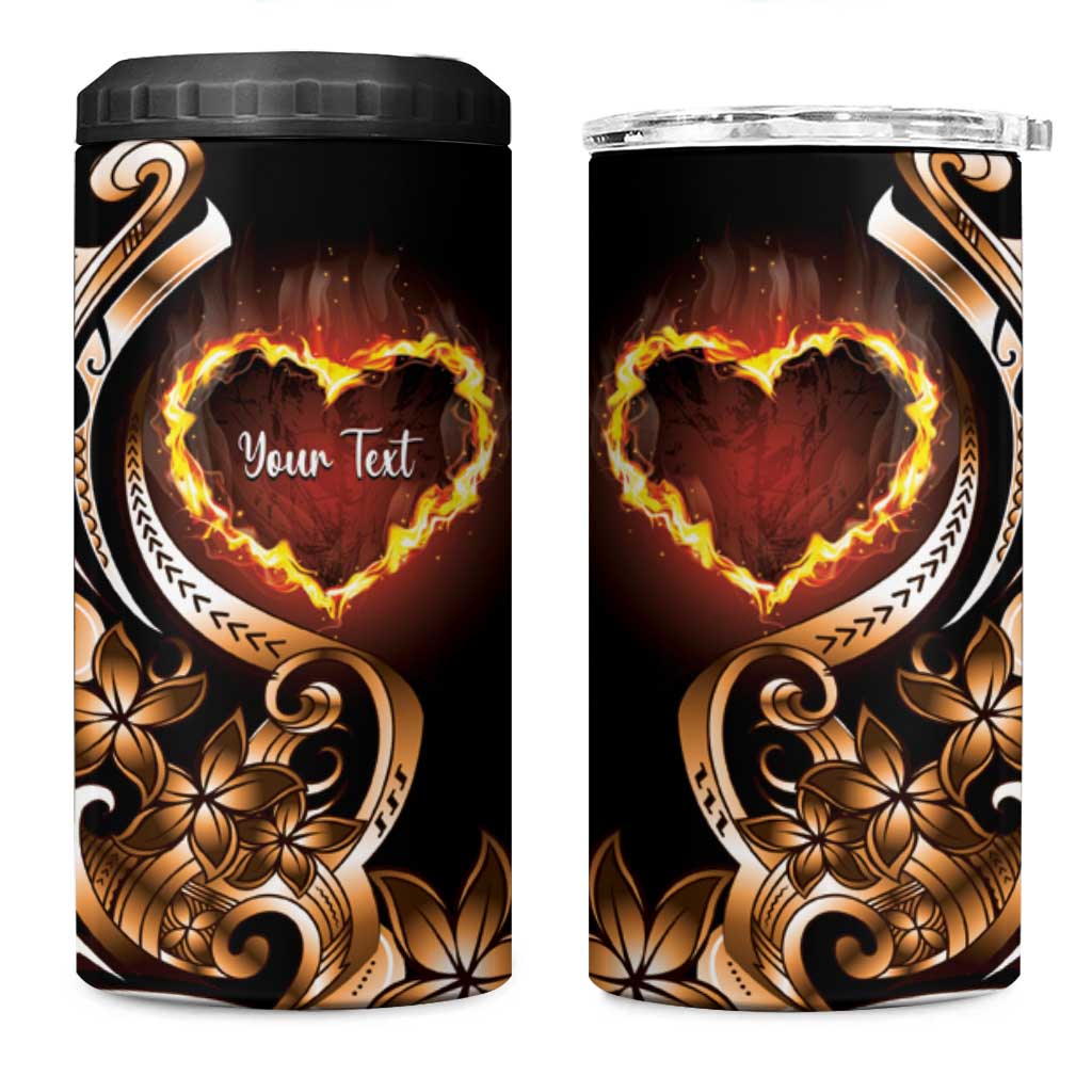 Personalised Polynesian Fiery Heart 4 in 1 Can Cooler Tumbler Passionate Love