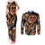 Personalised Polynesian Fiery Heart Couples Matching Tank Maxi Dress and Long Sleeve Button Shirt Passionate Love