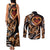Personalised Polynesian Fiery Heart Couples Matching Tank Maxi Dress and Long Sleeve Button Shirt Passionate Love