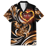 Personalised Polynesian Fiery Heart Hawaiian Shirt Passionate Love