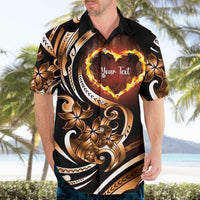 Personalised Polynesian Fiery Heart Hawaiian Shirt Passionate Love