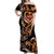 Personalised Polynesian Fiery Heart Off Shoulder Maxi Dress Passionate Love