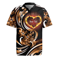 Personalised Polynesian Fiery Heart Rugby Jersey Passionate Love