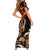 Personalised Polynesian Fiery Heart Short Sleeve Bodycon Dress Passionate Love