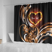 Personalised Polynesian Fiery Heart Shower Curtain Passionate Love