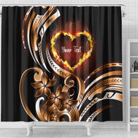 Personalised Polynesian Fiery Heart Shower Curtain Passionate Love