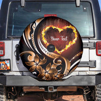 Personalised Polynesian Fiery Heart Spare Tire Cover Passionate Love