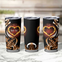 Personalised Polynesian Fiery Heart Tumbler Cup Passionate Love