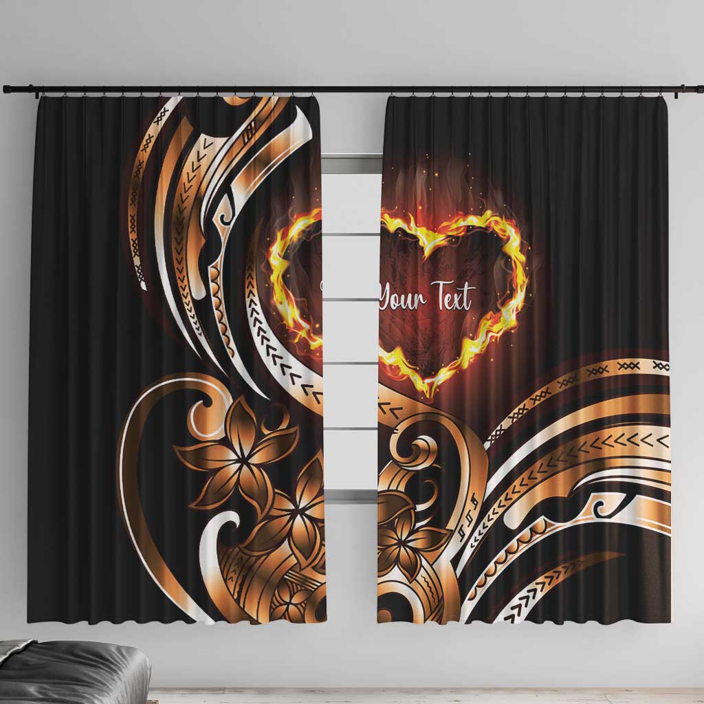 Personalised Polynesian Fiery Heart Window Curtain Passionate Love