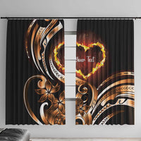 Personalised Polynesian Fiery Heart Window Curtain Passionate Love