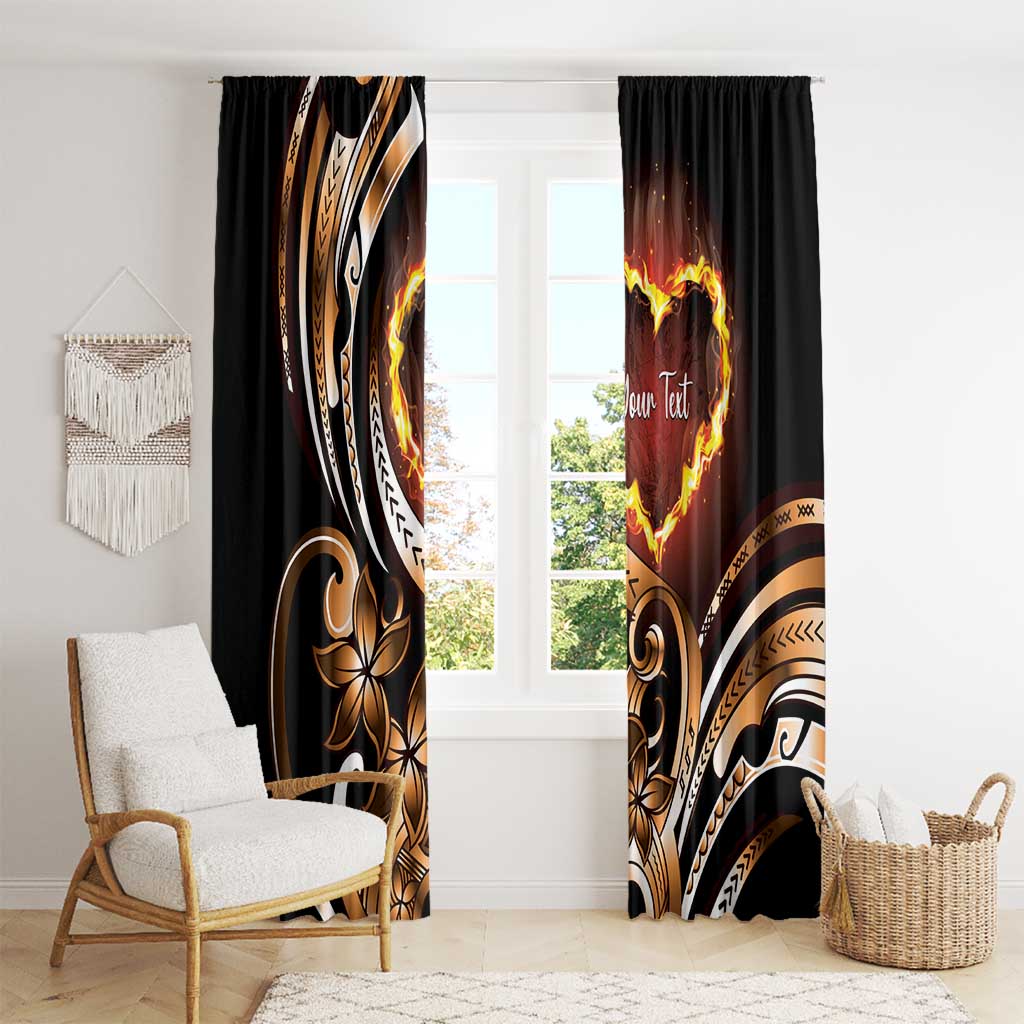 Personalised Polynesian Fiery Heart Window Curtain Passionate Love